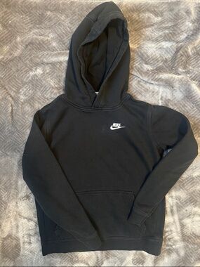 Nike Black Hoodie with White Swoosh Logo